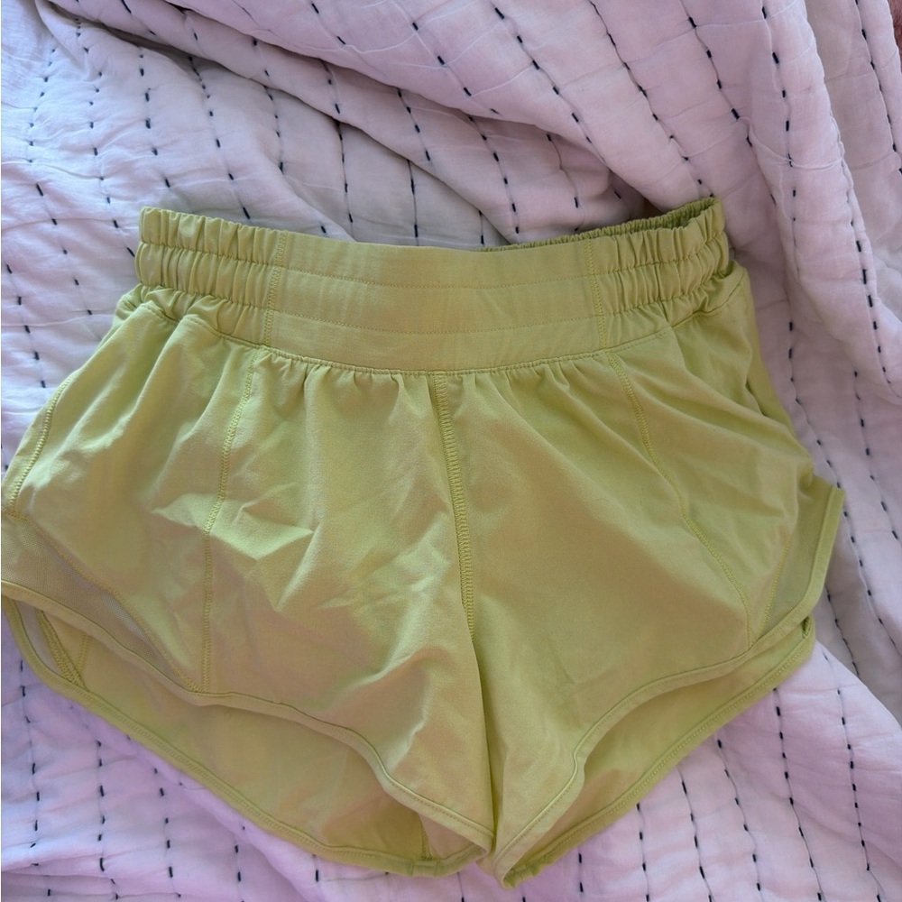 lululemon lime green athletic shorts
